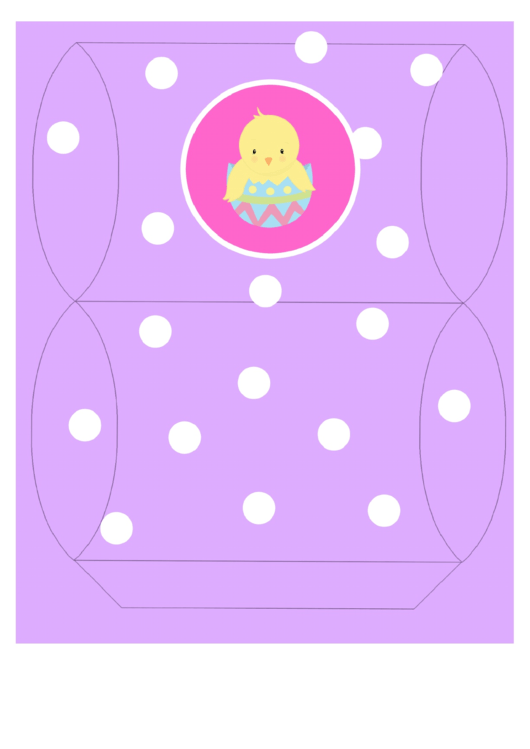 Easter Basket Template - Purple With Chick Printable pdf