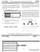 Form Ri-1040v - Rhode Island Return Payment Voucher - 2014