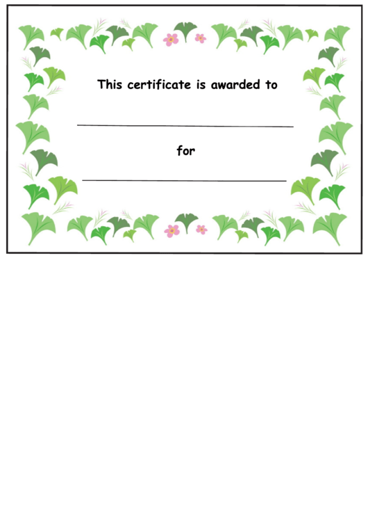 Spring Flower Certificate Template Printable pdf