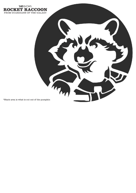 Rocket Raccoon Pumpkin Template Printable pdf