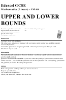 Edexcel Gcse Mathematics (linear) - Upper And Lower Bounds