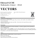 Edexcel Gcse Mathematics (Linear) - Vectors Printable pdf