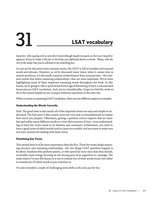 Lsat Vocabulary Worksheet Template Printable pdf