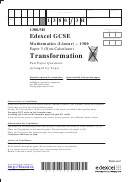 Edexcel Gcse Mathematics (linear) - Transformation