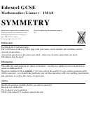 Edexcel Gcse Mathematics (linear) - Symmetry