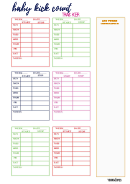 Baby Kick Count Tracker Worksheet Template