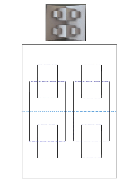 A6 Multi Cube Pop Up Card Template Printable pdf