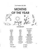 Months Of The Year & Days Of The Week Spanish Pronouns Chart
