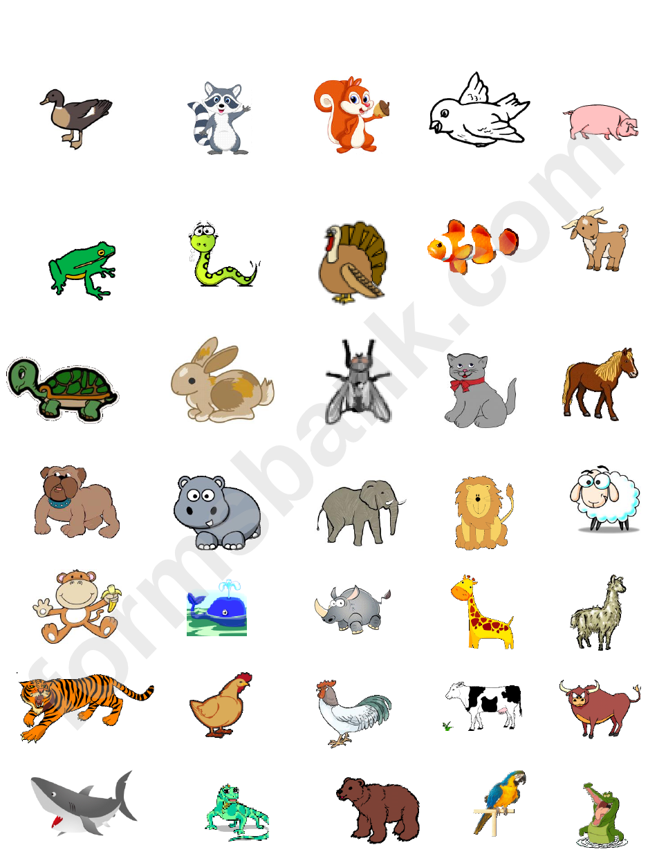 Animales Sticker Template Set