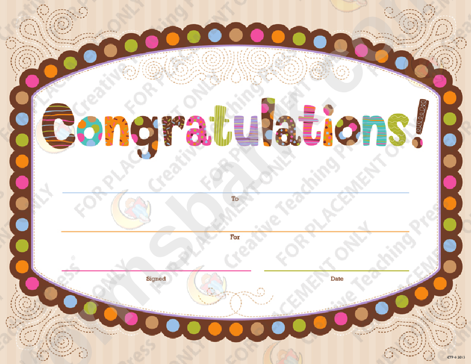 Congratulations Certificate Of Achievement Template