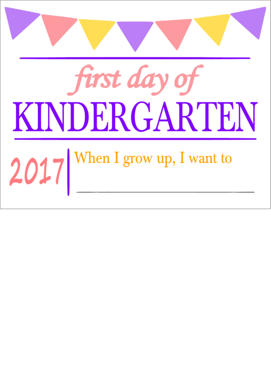First Day Of - Welcome Sign Template - Pink/purple Printable pdf