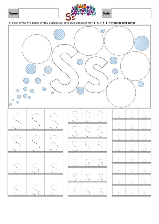 Letter S Tracing Template Printable pdf
