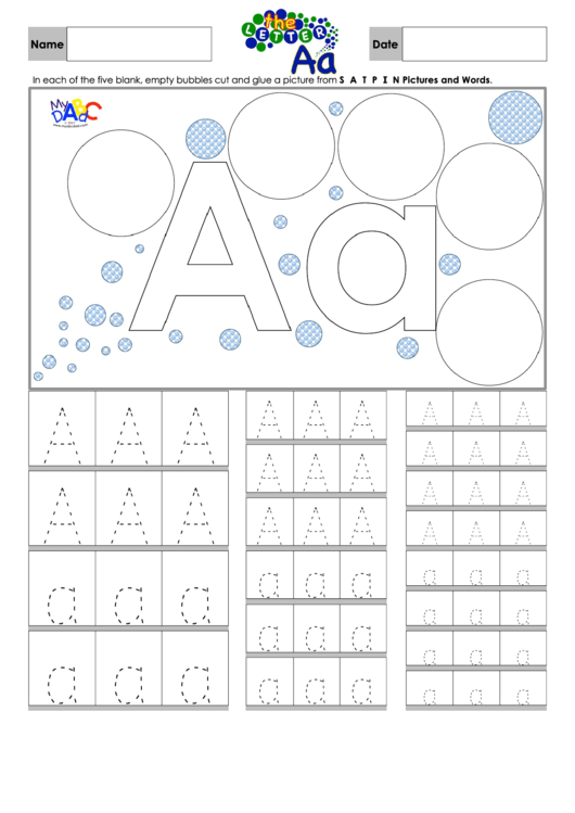 Letter A Tracing Template Printable pdf