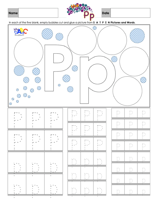 Letter P Tracing Template Printable pdf