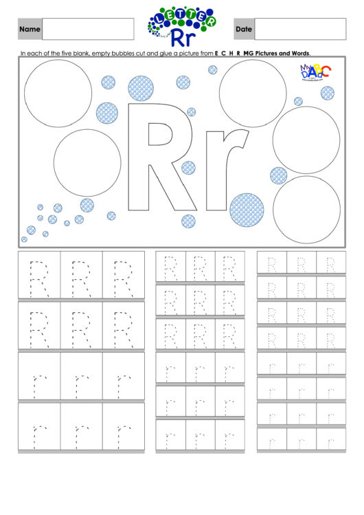 Letter R Tracing Template Printable pdf