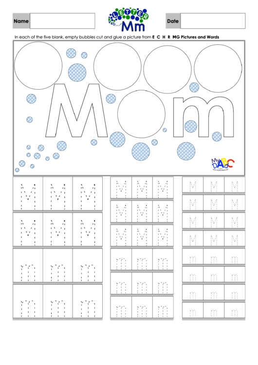 Letter M Tracing Template