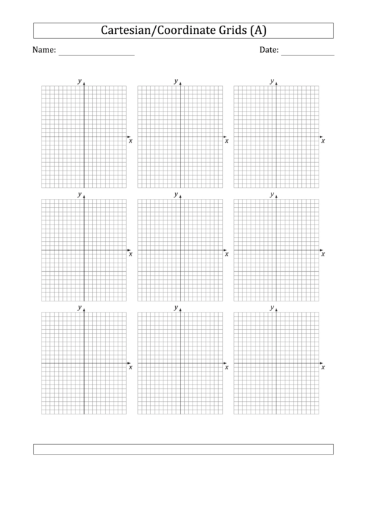 9 Per Page Cartesian/coordinate Grids With No Scale Worksheet Template