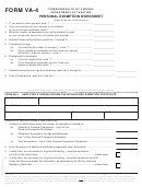 Form Va-4 - Virginia Personal Exemption Worksheet