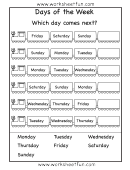 Days Of The Week Kids Activity Sheets