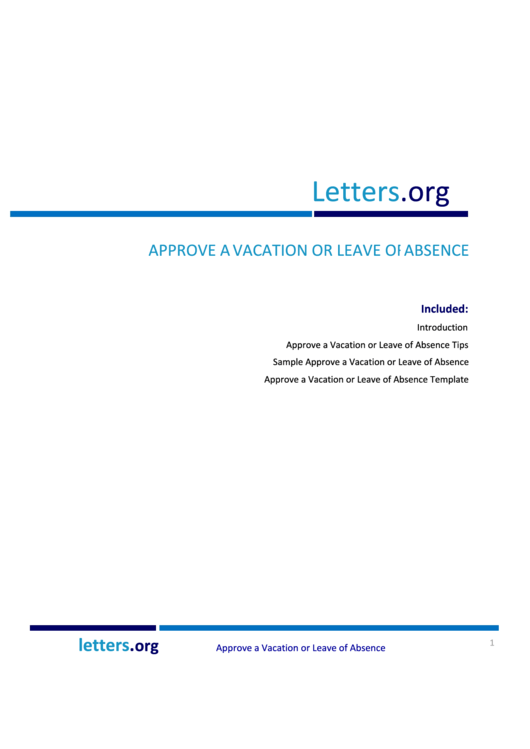 Approve A Vacation Or Leave Of Absence Template Printable pdf