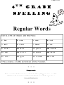 4 Th Grade Spelling List Template Set