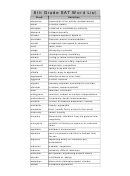8th Grade Sat Word List Template