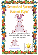 Decorated Spring Bunnies Paper Template