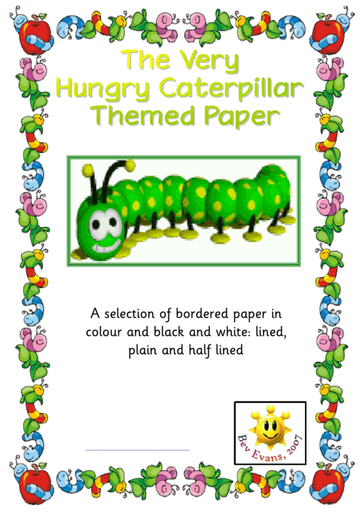 The Very Hungry Caterpillar Themed Paper Template