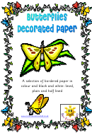 Butterflies Decorated Paper Template Printable pdf