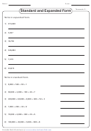 Standard And Expanded Form Math Worksheet With Answers Printable pdf