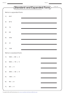 Units In Standard And Expanded Form Math Worksheet With Answers