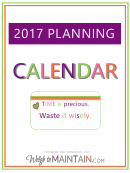 2017 Planning Calendar Template
