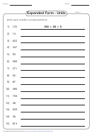 Standard And Expanded Form Worksheet With Answers