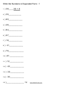 Write The Numbers In Expanded Form Worksheet With Answers Printable pdf