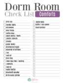 Dorm Room Comforts Checklist