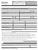 Fillable Form Rev-183 Ex - Realty Transfer Tax Statement Of Value Printable pdf