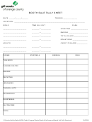 Booth Sale Tally Sheet - Girl Scouts Of Orange County
