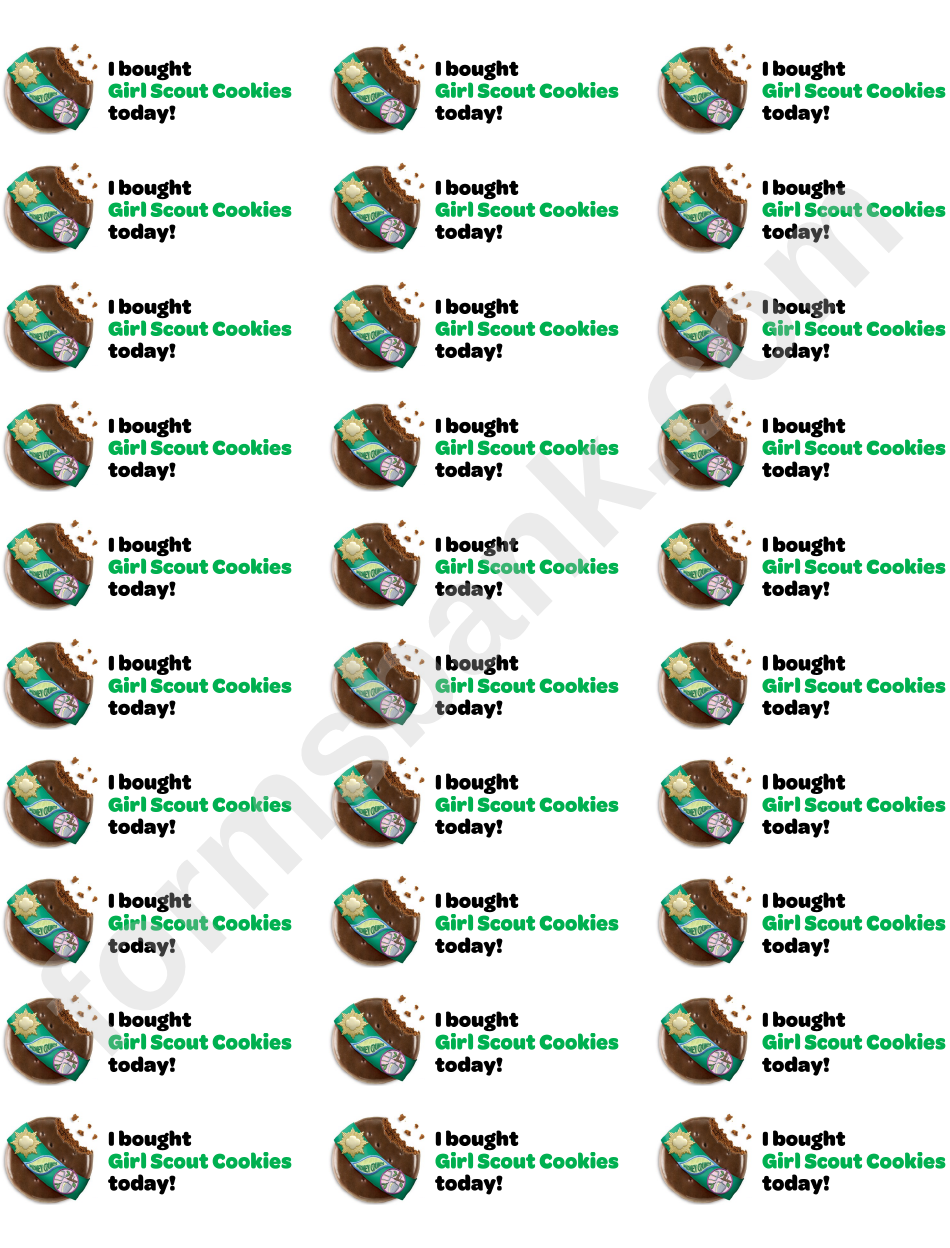I Bought Girl Scouts Cookies Stickers Spreadsheet