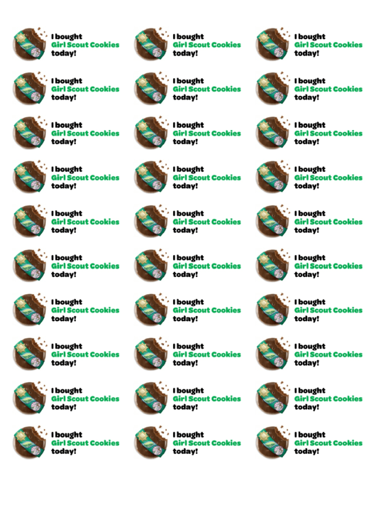 I Bought Girl Scouts Cookies Stickers Spreadsheet