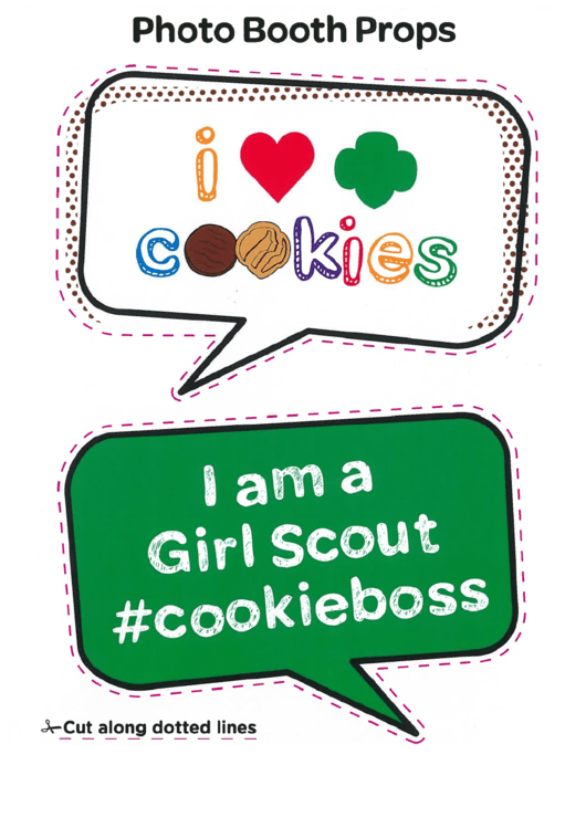 Girl Scout Photo Booth Props Template Printable pdf
