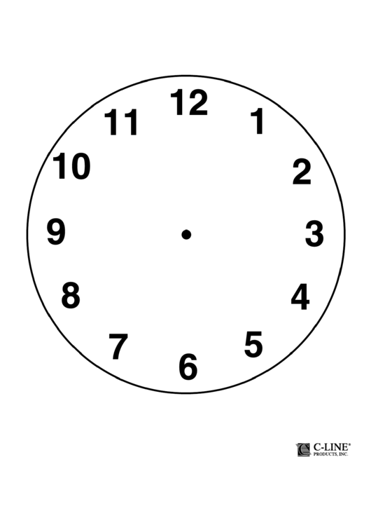 Clock Face Template Printable pdf