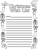 B&w Christmas Wish List Template