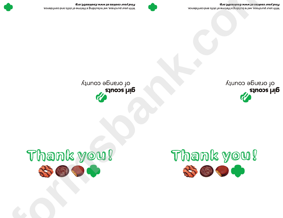 Girl Scouts Of Orange County Thank You Card Template