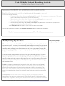 Healthy Eating Tips For Teens (1220l) - Middle School Reading Article Worksheet