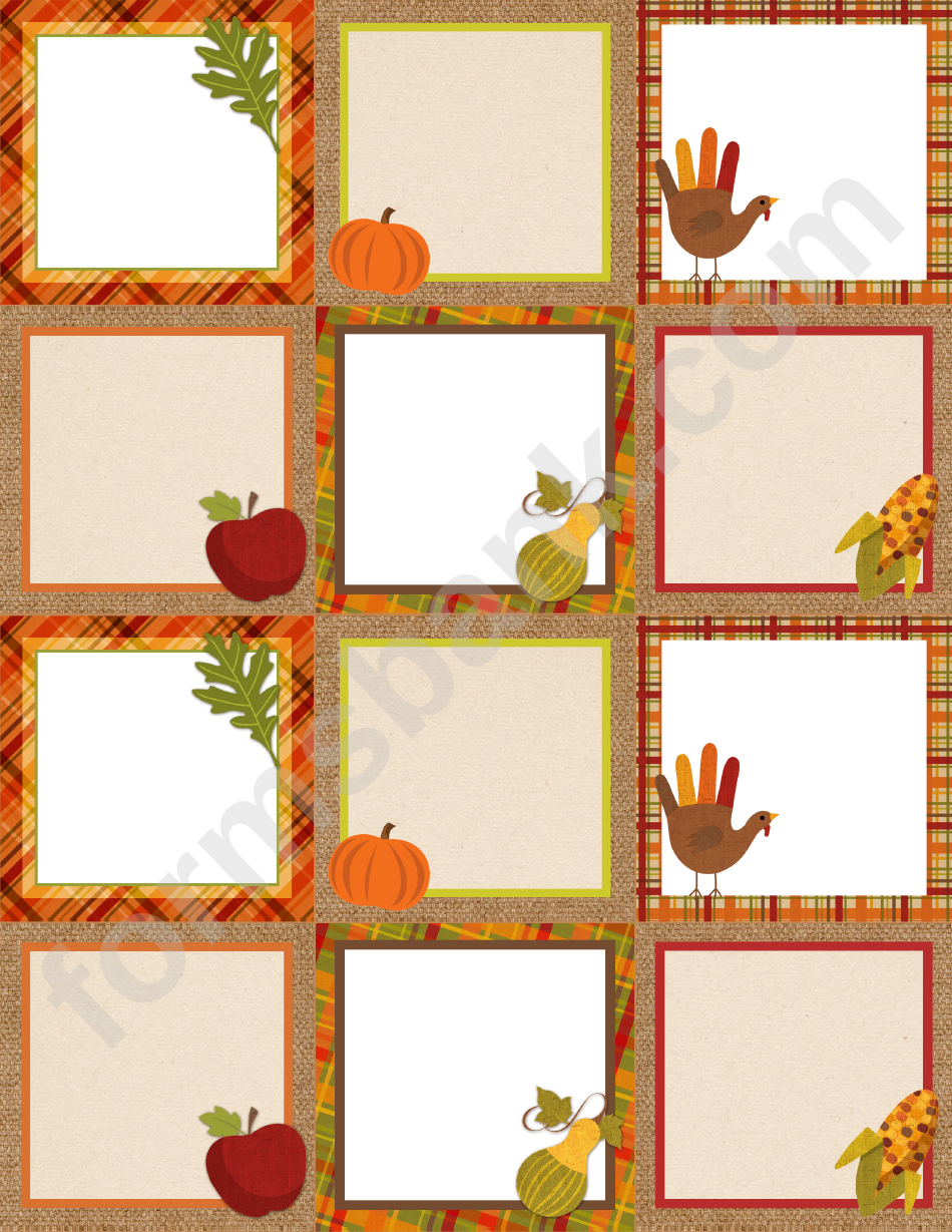 Thanksgiving Tags Templates