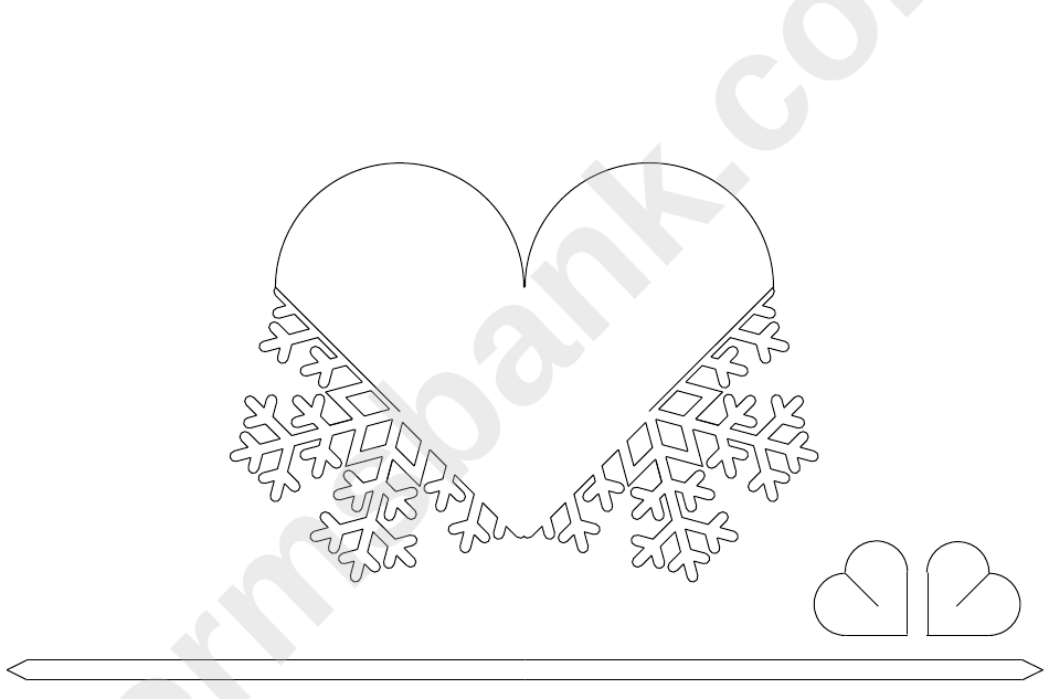 Black & White Heart Snowflake Template