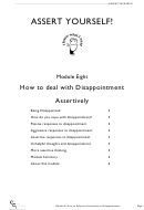 How To Deal With Disappointment Assertively Worksheet Template