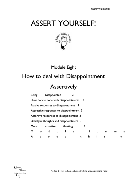 How To Deal With Disappointment Assertively Worksheet Template Printable pdf