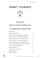 How To Give And Receive Compliments Assertively Worksheet Template