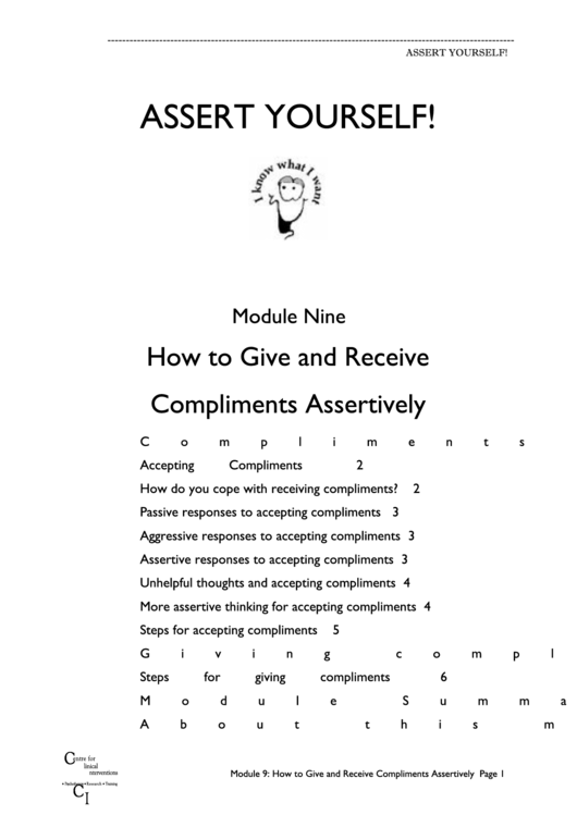 How To Give And Receive Compliments Assertively Worksheet Template Printable pdf